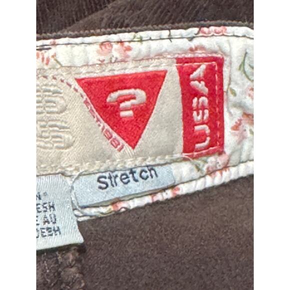 Guess Brown Corduroy Stretch Flare Low Rise Pants Jeans Y2K Style Women's 27 - Picture 9 of 14